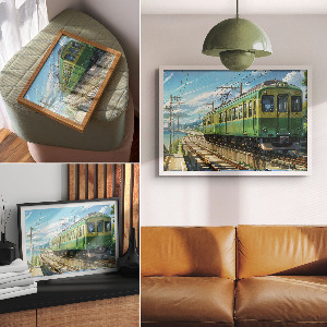 Plakat Zielony pociąg