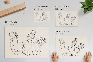 Plakat ścienny Kobiety lineart