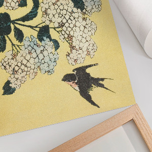 Plakat na ścianę Hortensja i jaskółka