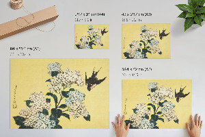 Plakat na ścianę Hortensja i jaskółka