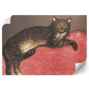 Plakat na płótnie Kot na poduszce