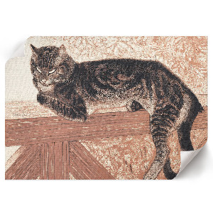 Plakat ścienny Kotka na balustradzie