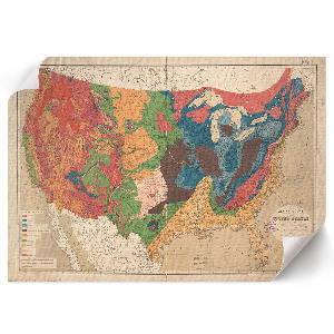 Plakat z mapą geologiczną USA