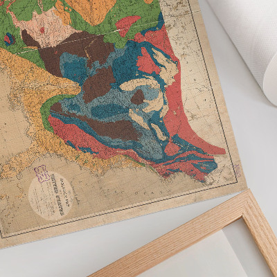 Plakat z mapą geologiczną USA