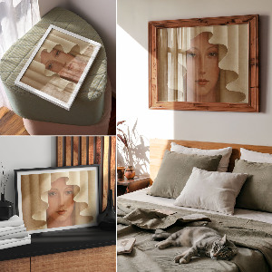 Plakat dekoracyjny Twarz za zasłoną