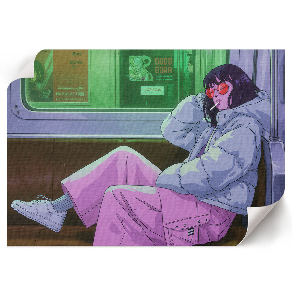 Plakat na płótnie Dziewczyna w metrze