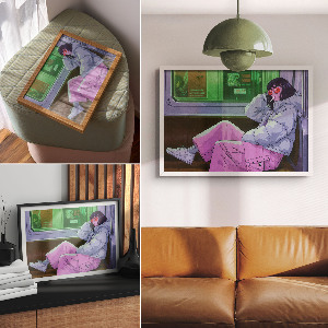 Plakat na płótnie Dziewczyna w metrze