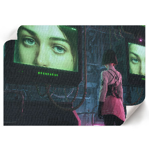 Plakat ścienny przedstawiający futurystyczną technologię